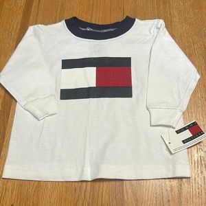 Tommy Hilfiger long sleeve white top 6-12 months NWT